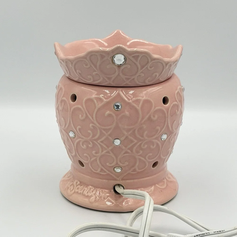 Scentsy Tiara Pink Electric Wax Warmer Rhinestone‎ Crown Boxed Tested Works